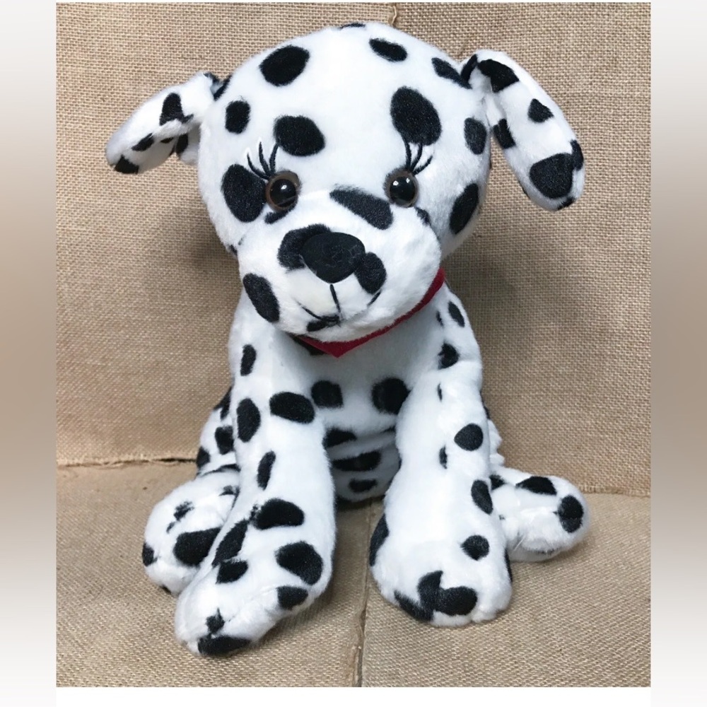 Dalmatian Dog In Red Bandana Plush Stuffed Animal Soft Toy Whimsical Kitsch